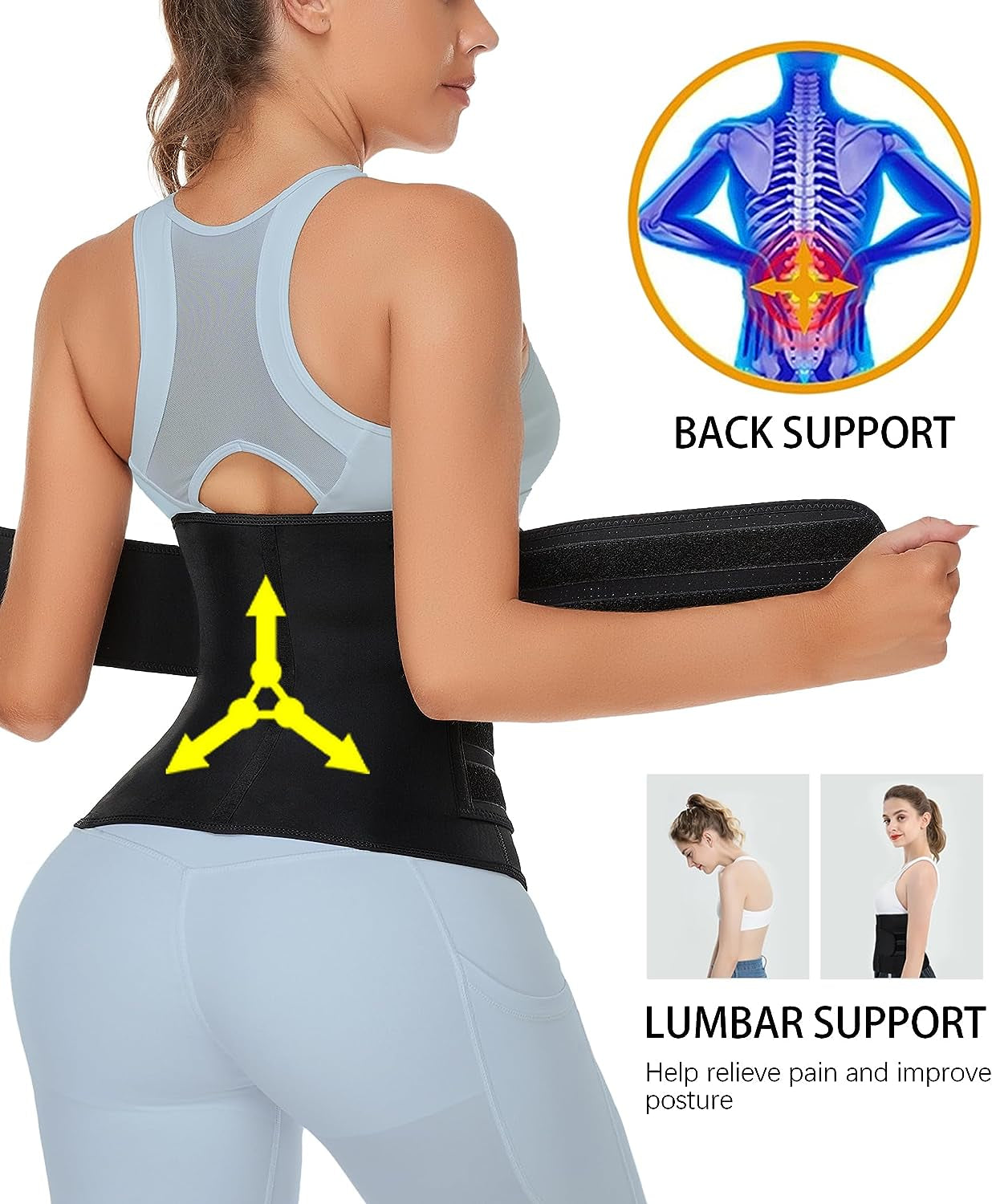 Neoprene Waist Trainer for Women Slimming Body Shaper Waist Trimmer Cincher Sweat Belt