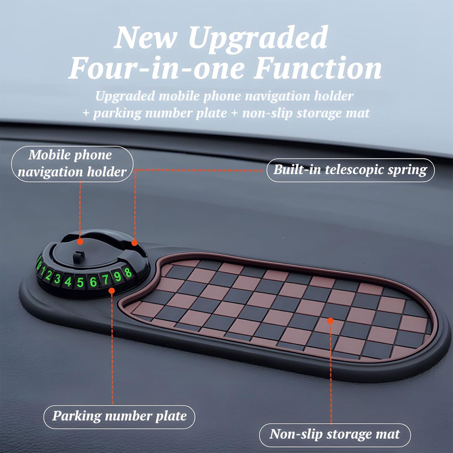 The Ultimate Dashboard Slip-N-Slide: Keep Your Stuff from Going on a Joyride with this Sticky Pad of Wonders (Brown & Silver - Now with Extra Spinning Action!)