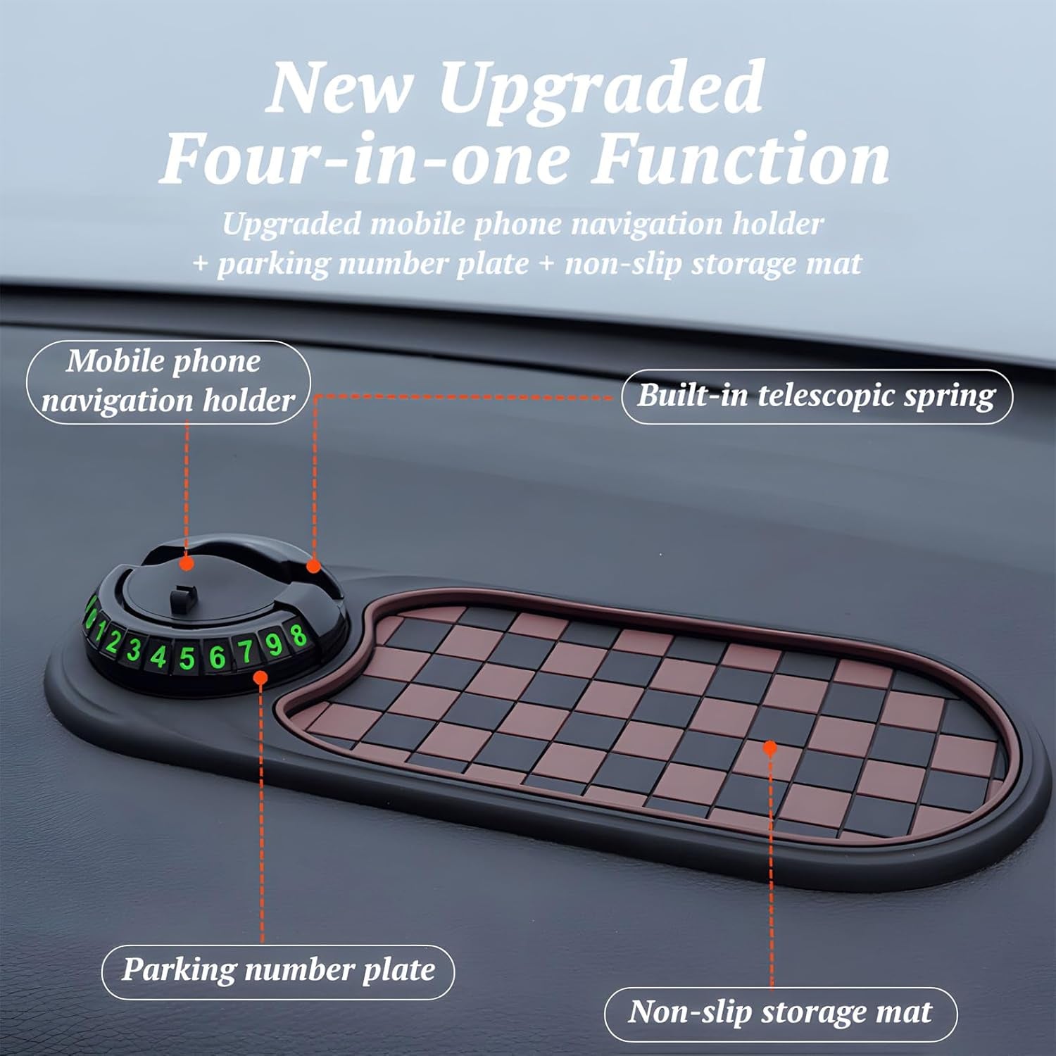 The Ultimate Dashboard Slip-N-Slide: Keep Your Stuff from Going on a Joyride with this Sticky Pad of Wonders (Brown & Silver - Now with Extra Spinning Action!)