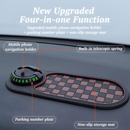 The Ultimate Dashboard Slip-N-Slide: Keep Your Stuff from Going on a Joyride with this Sticky Pad of Wonders (Brown & Silver - Now with Extra Spinning Action!)